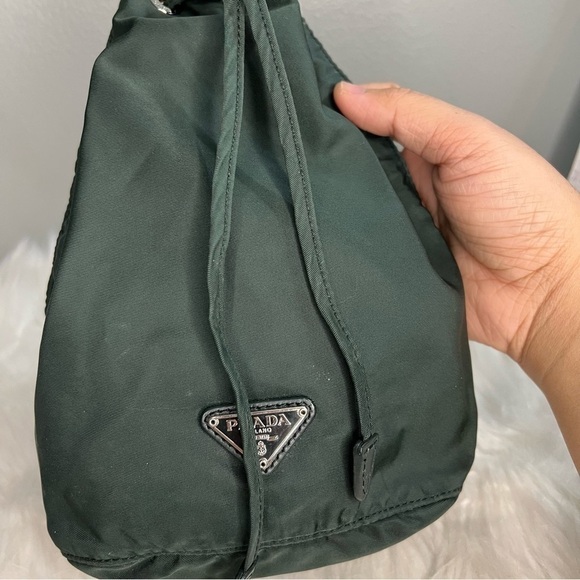 Prada Handbags - Prada NYLON DRAWSTRING BUCKET POUCH (green)